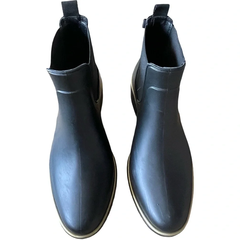 Kate Spade New York Solstice Rubber Black Rain Chelsea Boots Size 6